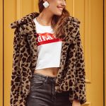 kısa leopar kürk ceket sk36045
