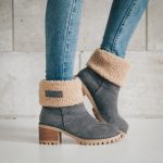 gri içi kürklü kısa bot sk37504