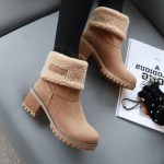 Kahverengi içi kürklü kısa bot sk37504