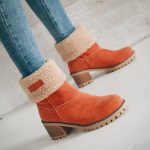 turuncu içi kürklü kısa bot sk37504