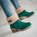 yeşil içi kürklü kısa bot sk37504