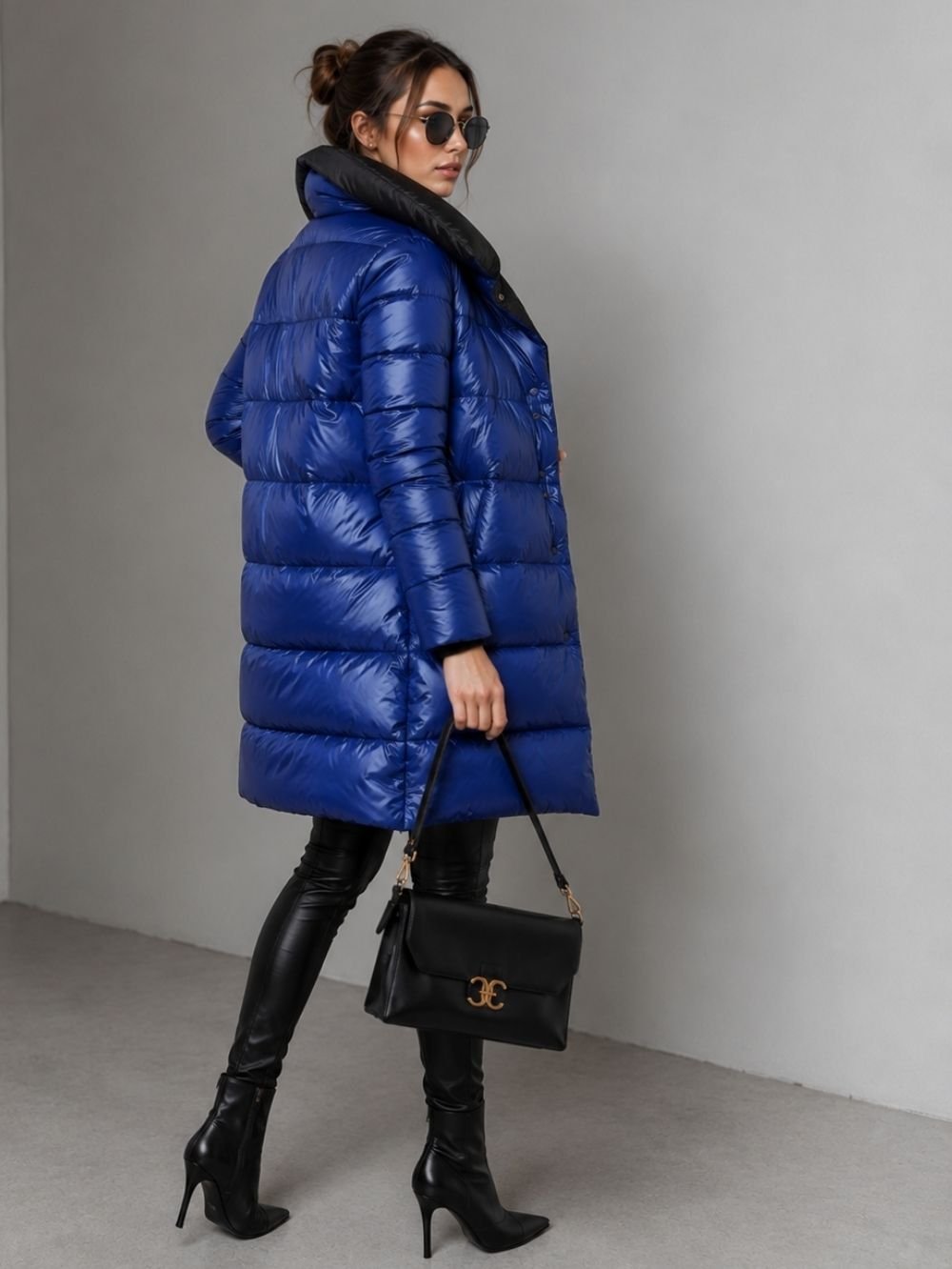 Reversible Two-Tone Goose Down Puffer Coat SK43112 - Image 2