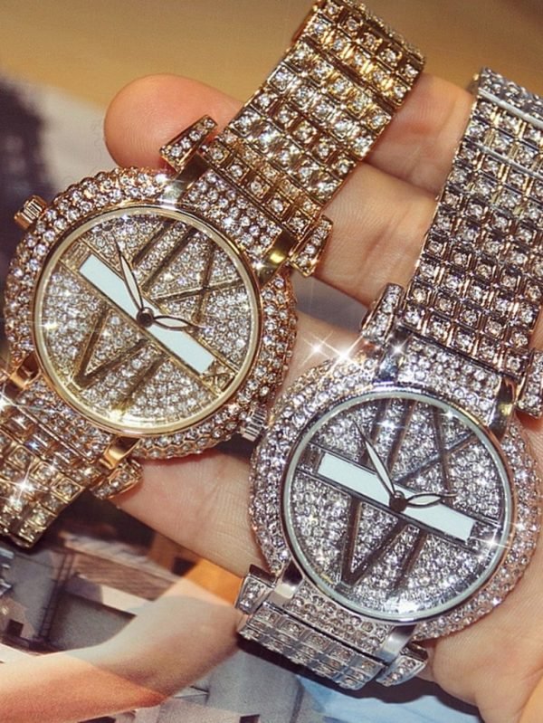 Elegant gold women watch bracelet design