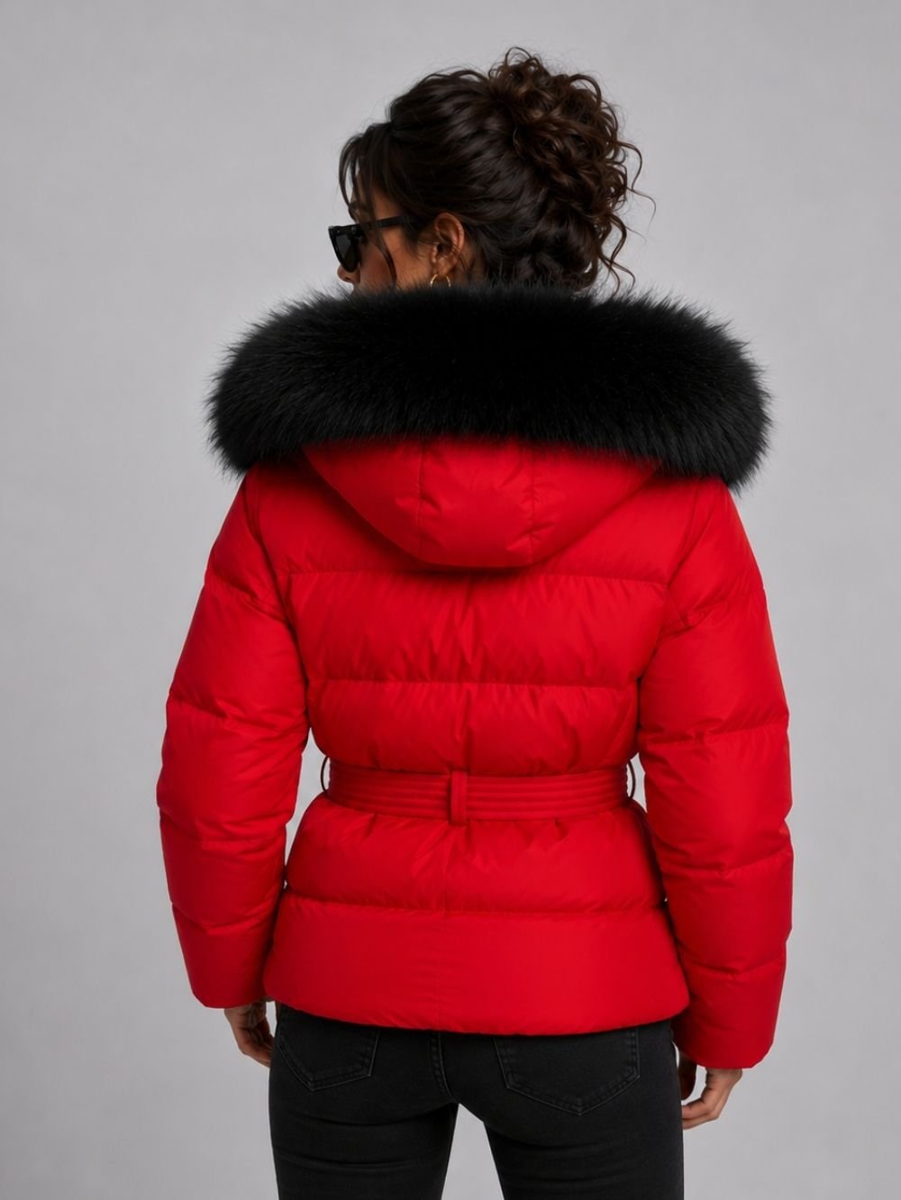 Raccoon Fur Collar Puffer Jacket SK48153 - Image 4