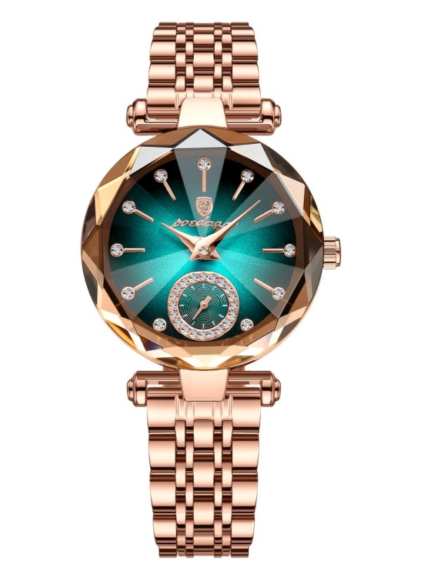 Taşlı Lüks Kadın Kol Saati SK52081 - Yeşil