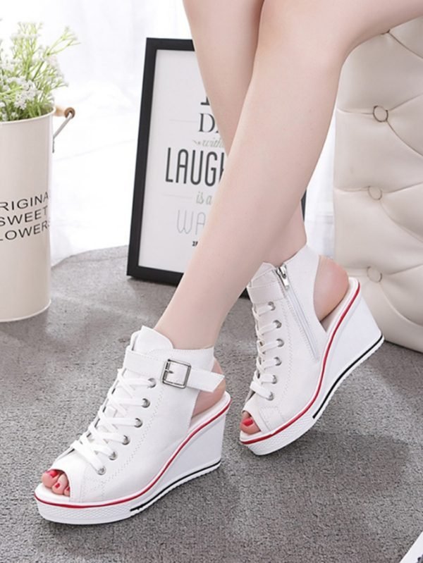 Elevated rubber sole hybrid sneaker sandals