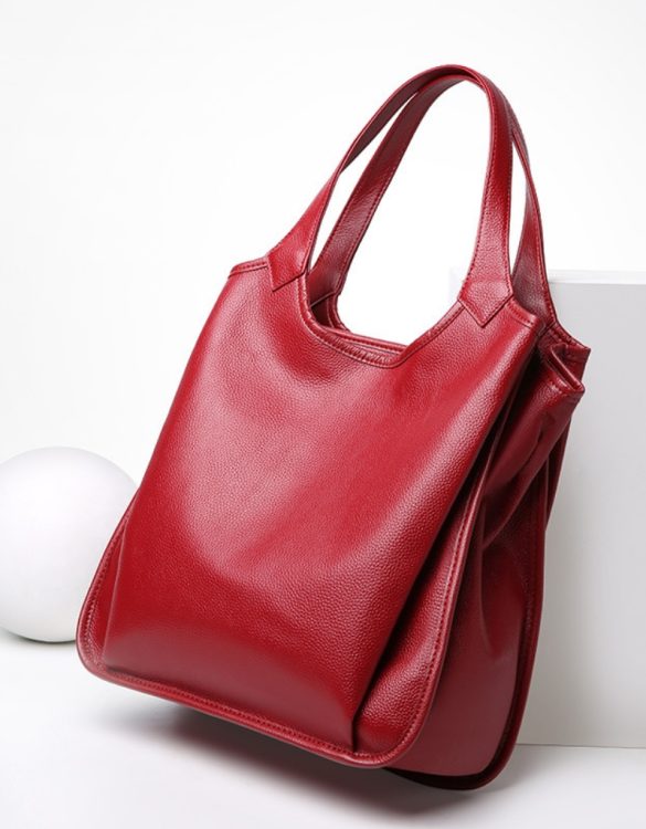 Kırmızı Mat Hakiki Deri Omuz Çantası SK52460
