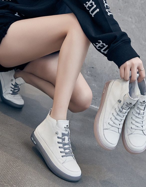 Bağcıklı Gerçek Deri Kadın Sneaker SK53126 Bağcıklı Gerçek Deri Kadın Sneaker SK53126
