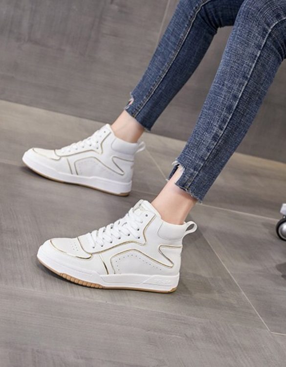 Beyaz Altın Hakiki Deri Kadın Sneaker SK53237 Beyaz Altın Hakiki Deri Kadın Sneaker SK53237