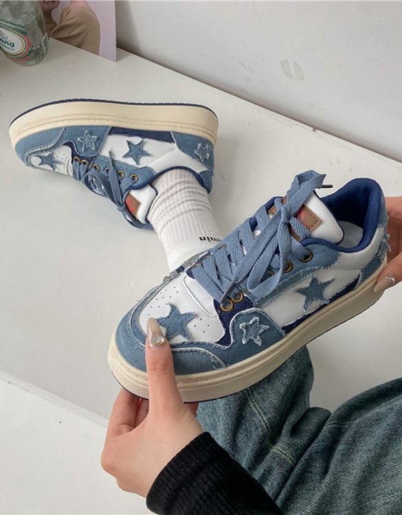 Mavi Kot Desenli Kadın Spor Ayakkabı SK53103