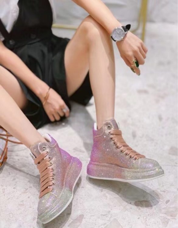 Pembe Parlak Taşlı Tasarım Spor Bot SK52884 Pembe Parlak Taşlı Tasarım Spor Bot SK52884