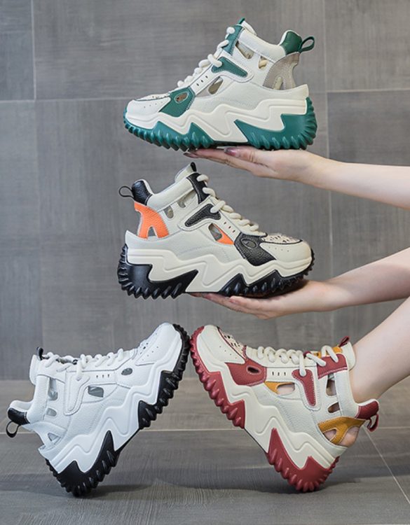 Dantel Detaylı Gerçek Deri Platform Ayakkabı SK53733