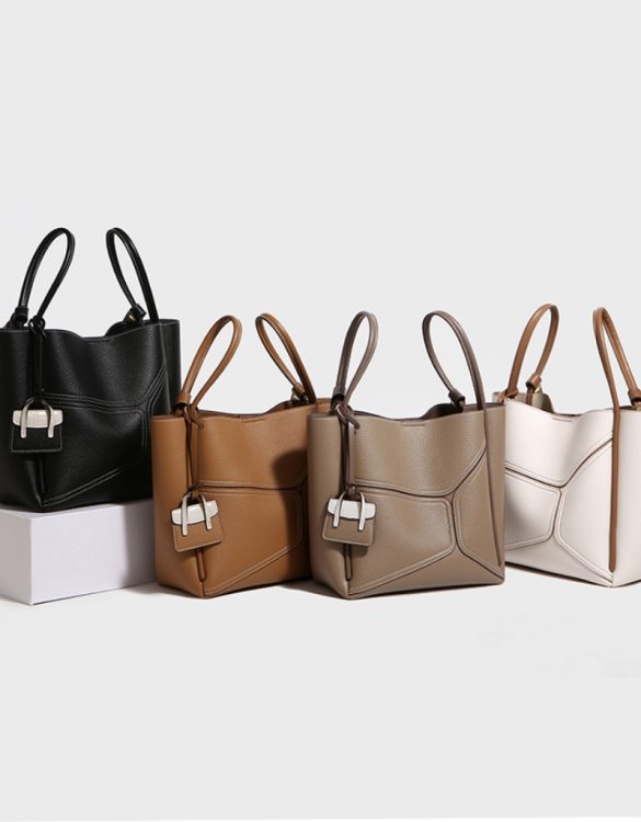 Dikiş Detaylı Tote Hakiki Deri Çanta SK53851 Dikiş Detaylı Tote Hakiki Deri Çanta SK53851