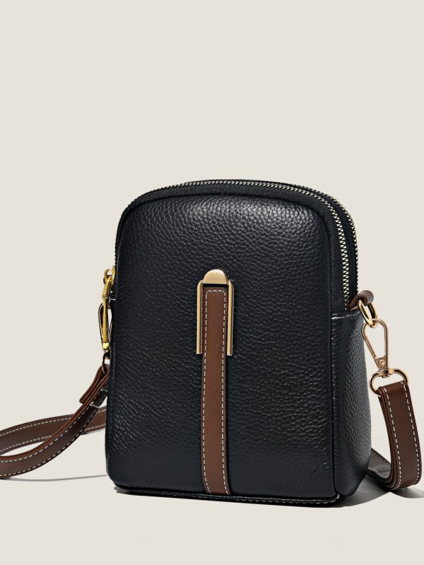 Gerçek Deri Minimalist Omuz Çantası SK54108 - Siyah