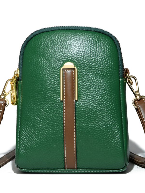 Gerçek Deri Minimalist Omuz Çantası SK54108 - Yeşil