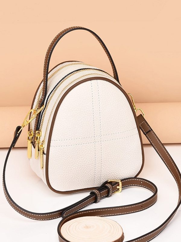 Gerçek Deri Omuz Askılı Çanta SK53930 - Beyaz