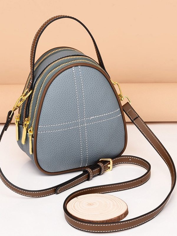 Gerçek Deri Omuz Askılı Çanta SK53930 - Mavi