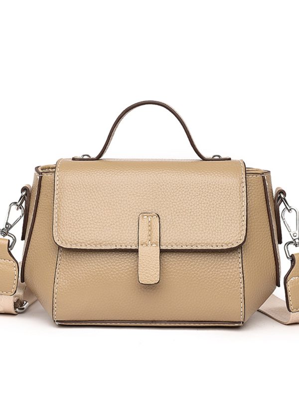 Hakiki Deri Çapraz Askılı Çanta SK53870 - Bej