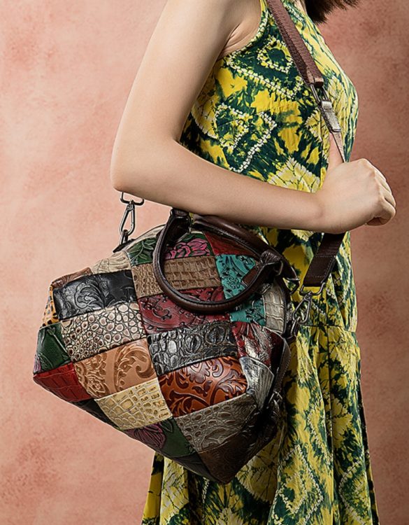 Hakiki Deri Patchwork Kol Çantası SK53668 Hakiki Deri Patchwork Kol Çantası SK53668