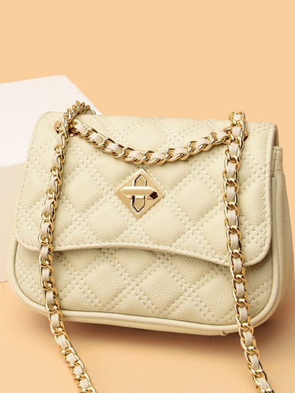 Lüks Dizayn Gerçek Deri Askılı Çanta SK53817 - Bej