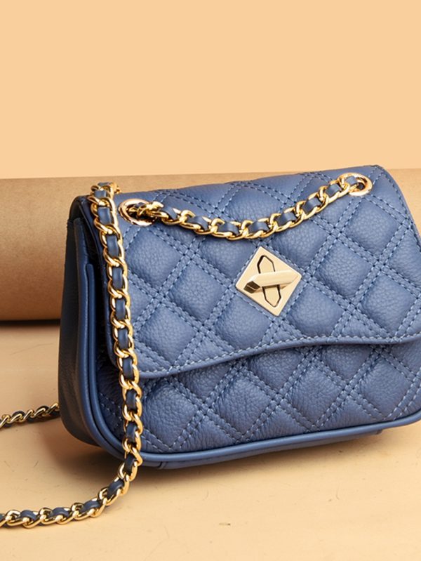 Lüks Dizayn Gerçek Deri Askılı Çanta SK53817 - Mavi