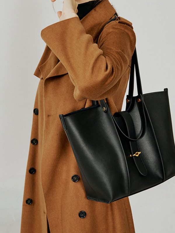 Hakiki Deri Büyük Omuz Çantası SK53786 - Siyah