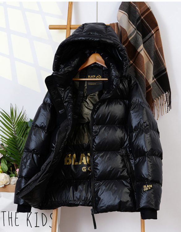 siyah kadın kaz tüyü mont