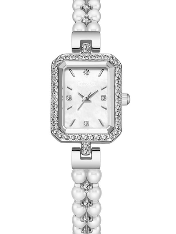 İnci Taşlı Kadın Zarif Kol Saati 54700 - Gümüş