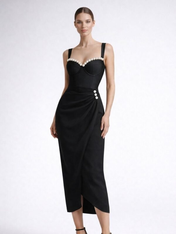 pearl detailed two-piece skirted swimsuit women fuchsia black,