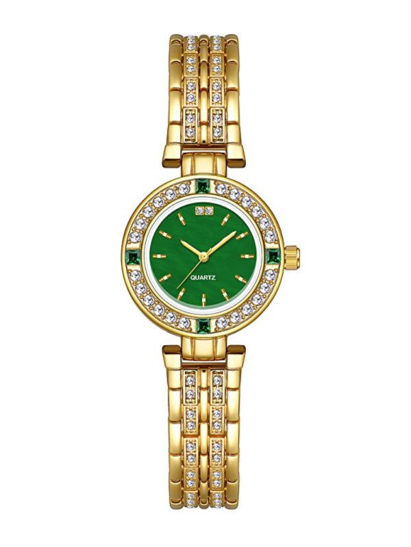 Zirkonyum Taşlı Zarif Kol Saati SK55327 - Yeşil