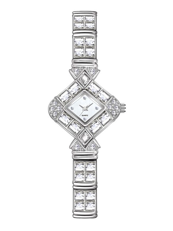 Altın Rengi Full Taşlı Kadın Kol Saati SK55317 - Gümüş