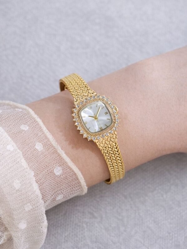 classic vintage women watch stainless steel front view