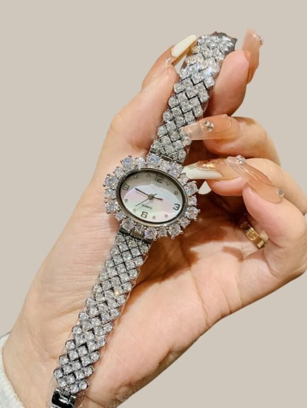luxury women watch full zircon embellished front view