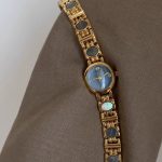 Vintage Gold Mavi Taşlı Kol Saati SK56901