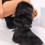 Siyah Kürklü Uzun Parti Çizmesi SK57109