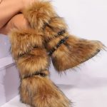 Kahverengi Kürklü Uzun Parti Çizmesi SK57109