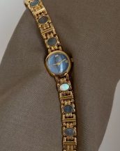 Vintage Gold Mavi Taşlı Kol Saati SK56901
