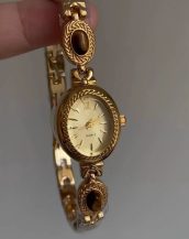 Vintage Altın Kaplama Kuvars Taşlı Saat SK56939