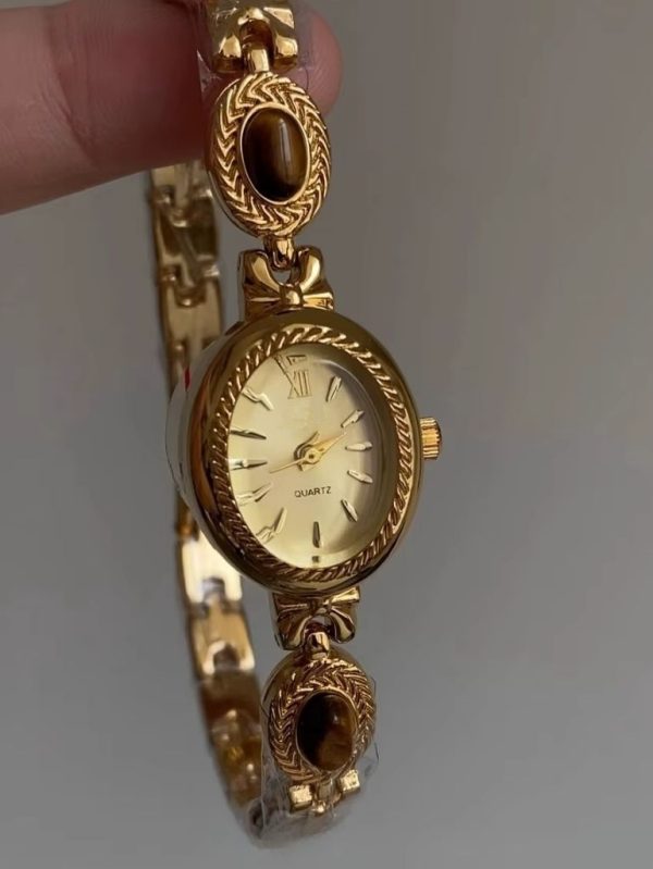 Vintage Altın Kaplama Kuvars Taşlı Saat SK56939