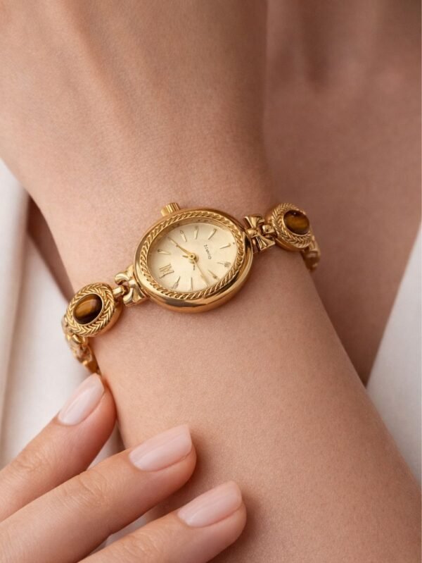 elegant vintage gold watch women wrist view