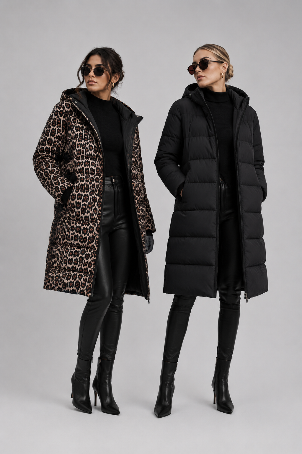 Leopard Puffer Jacket for Women