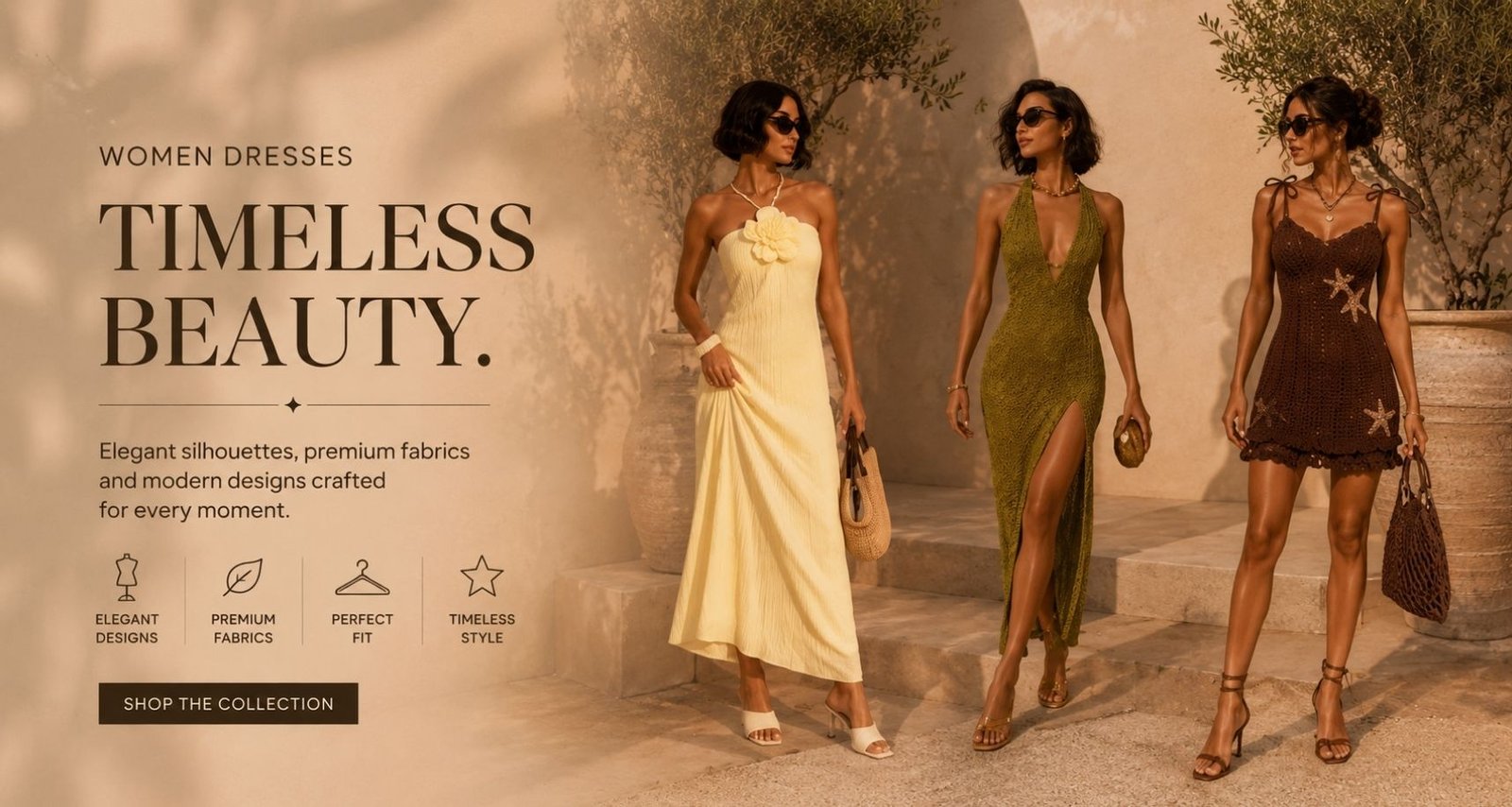 Women's dresses collection featuring elegant fashion dresses and contemporary feminine styles