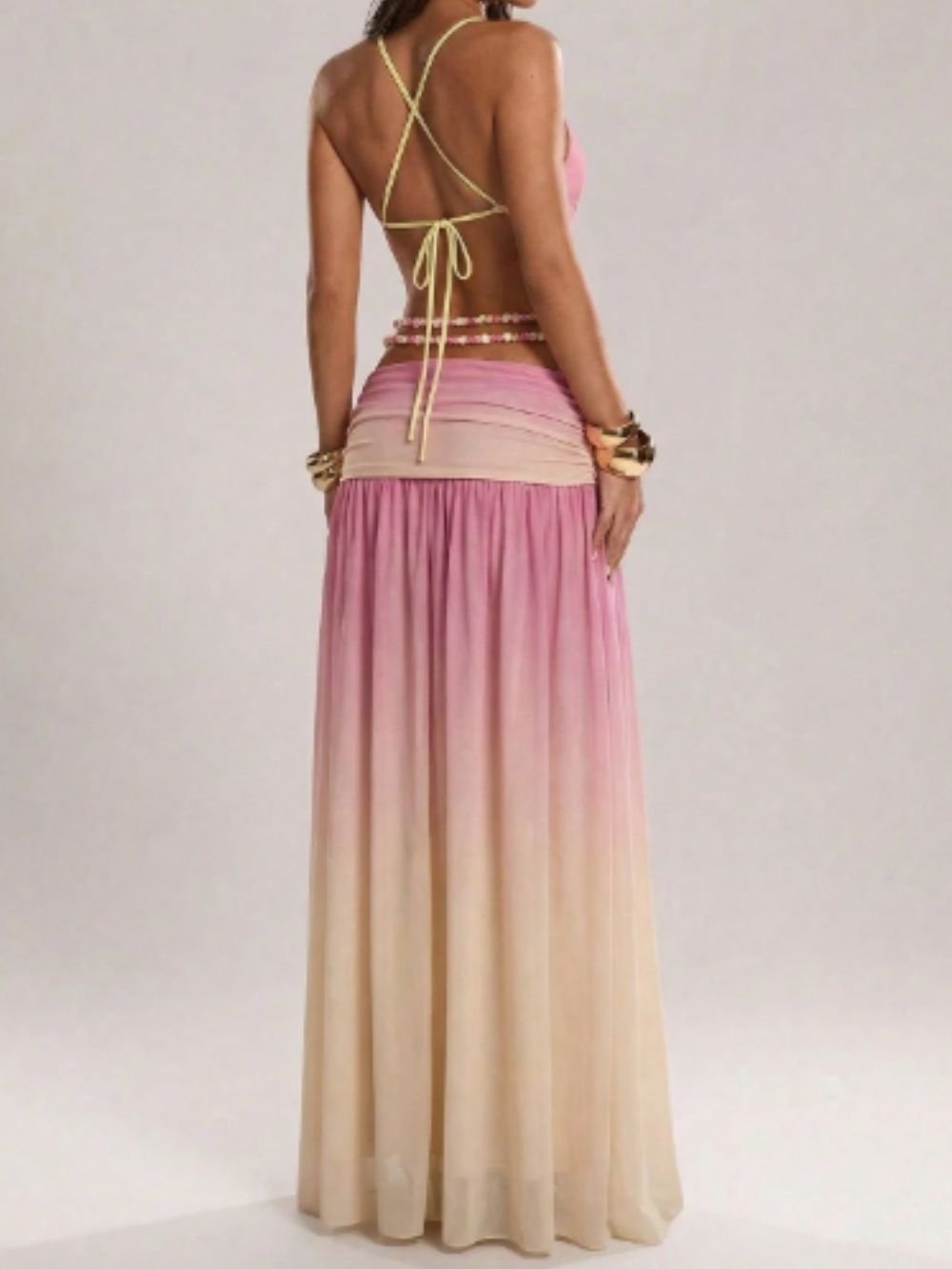 Pink Blue Ombre Goddess Maxi Dress SK61290 - Image 7