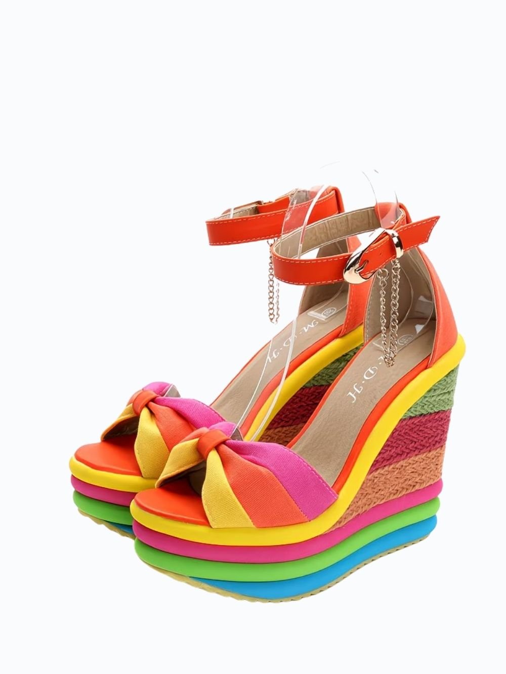 Rainbow Wedge Sandals for Women SK61148 - Image 9