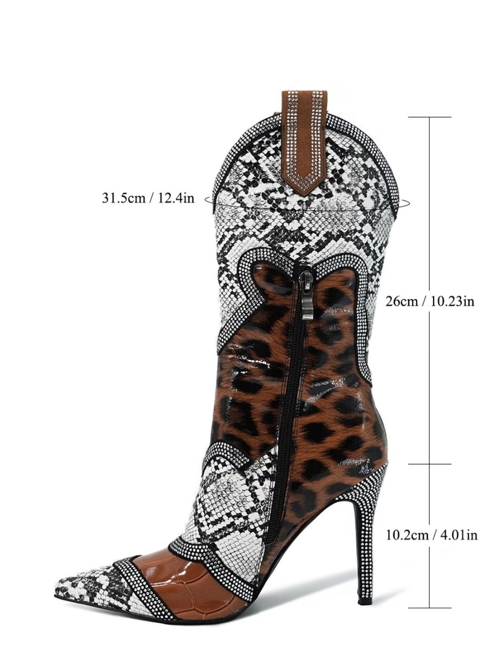 Snake Print Western Knee High Boots for Women SK61035 - Image 4
