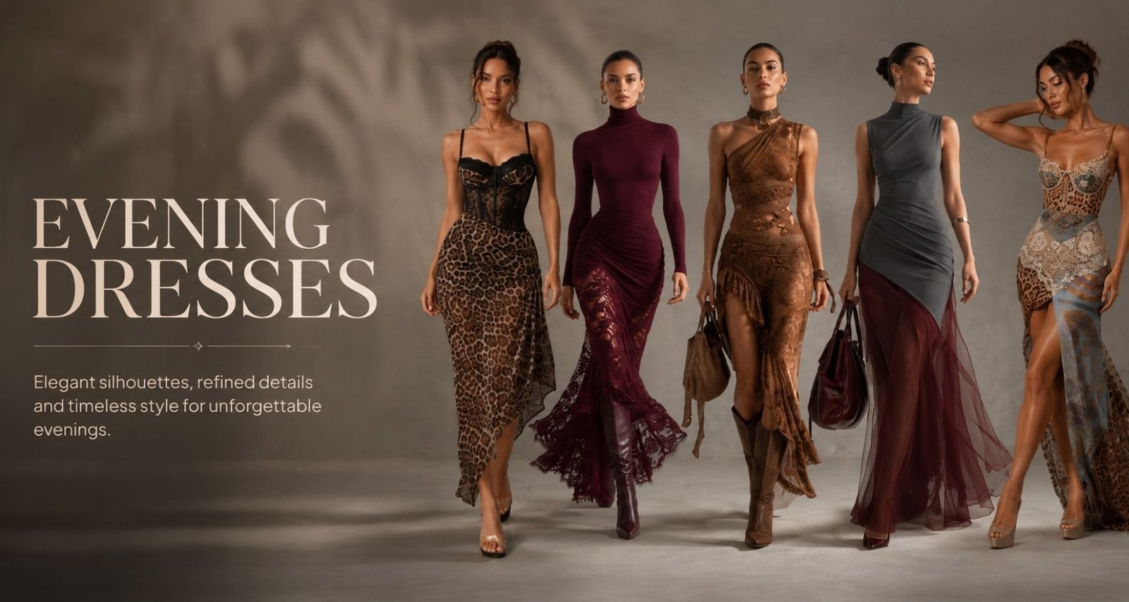 Elegant evening dresses collection featuring glamorous gowns and sophisticated occasion wear