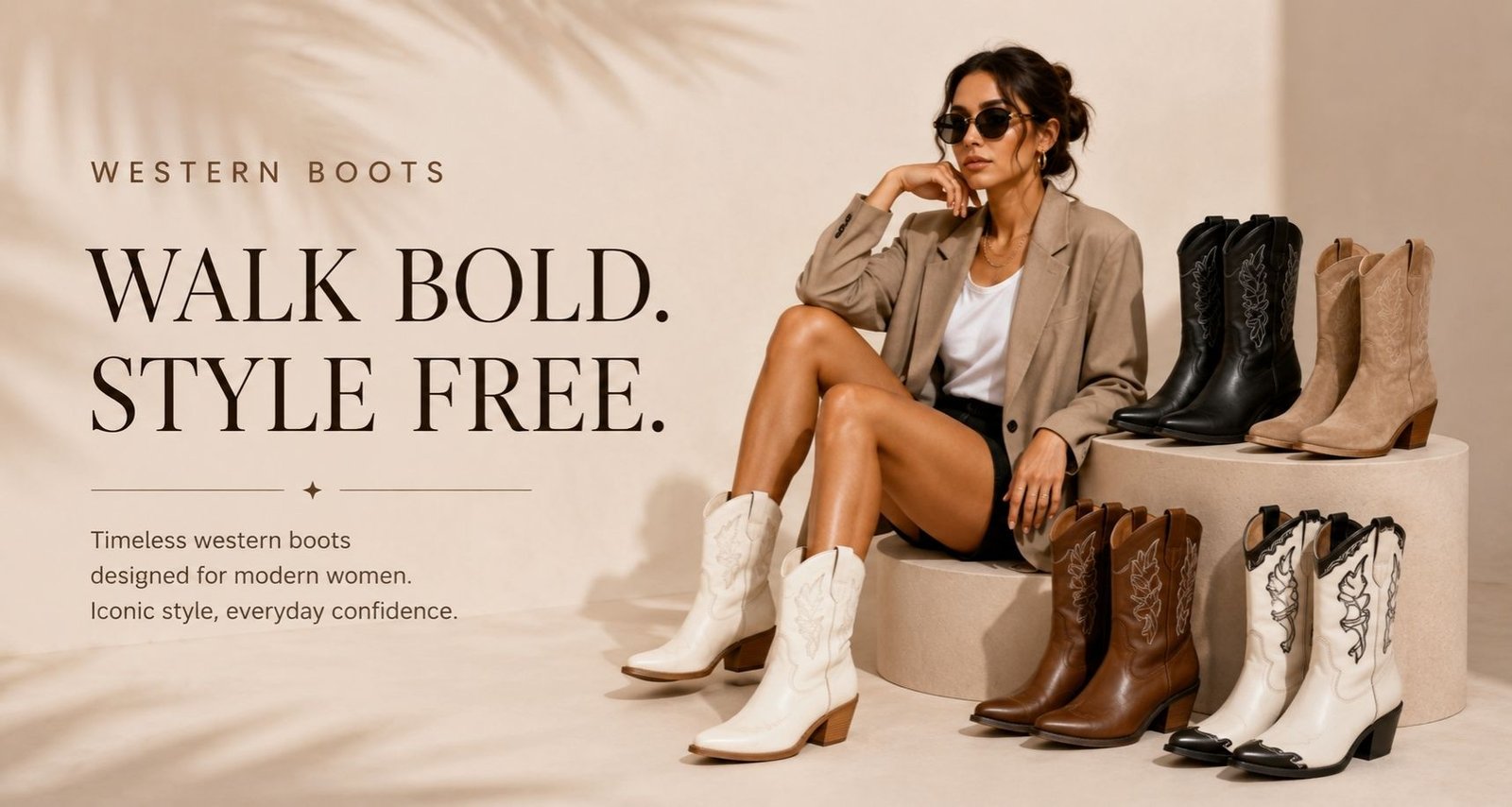Women's western boots collection featuring stylish cowgirl boots in modern western fashion designs
