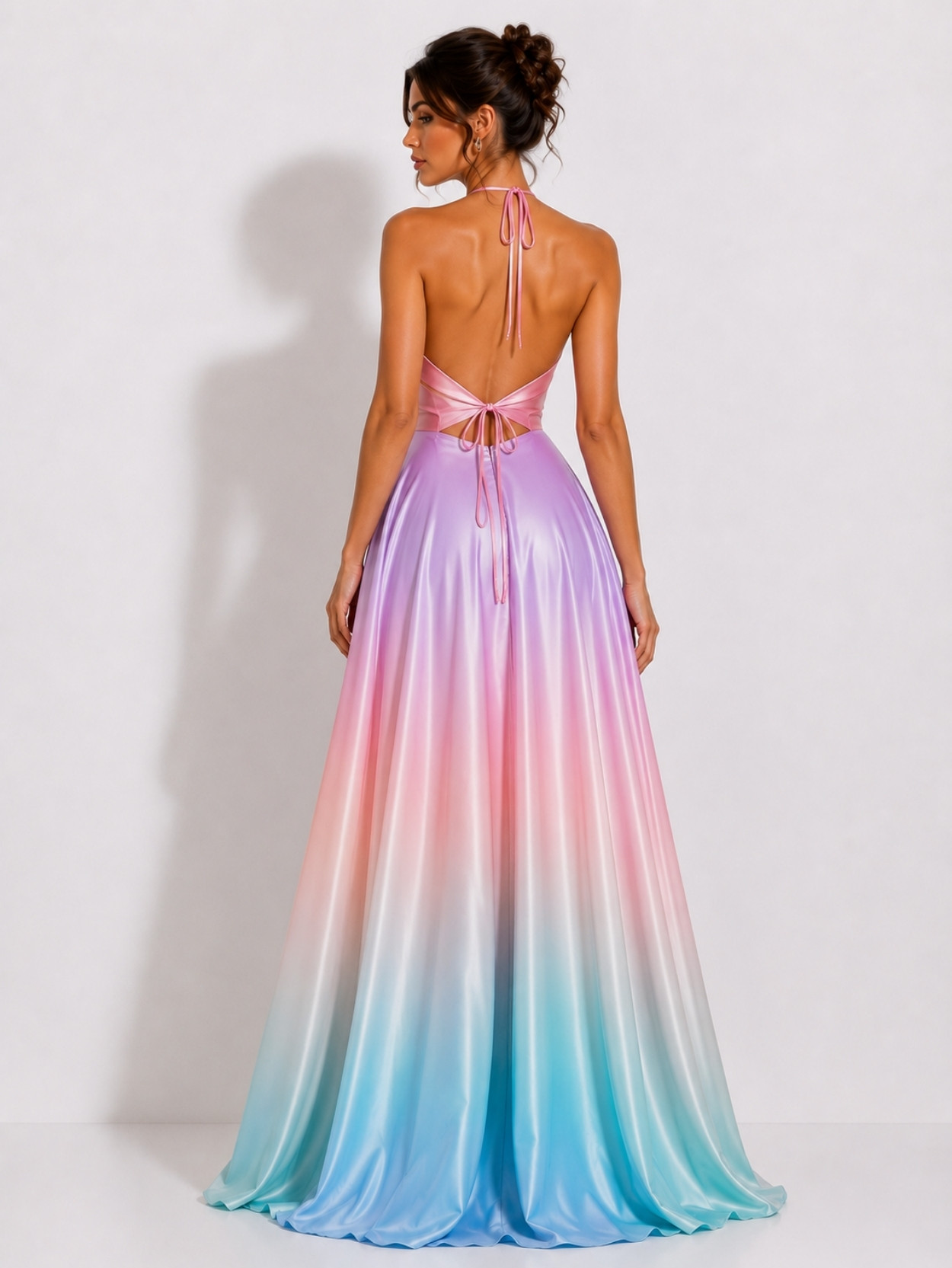 Pastel Gradient Halter Maxi Dress SK61929 - Image 3