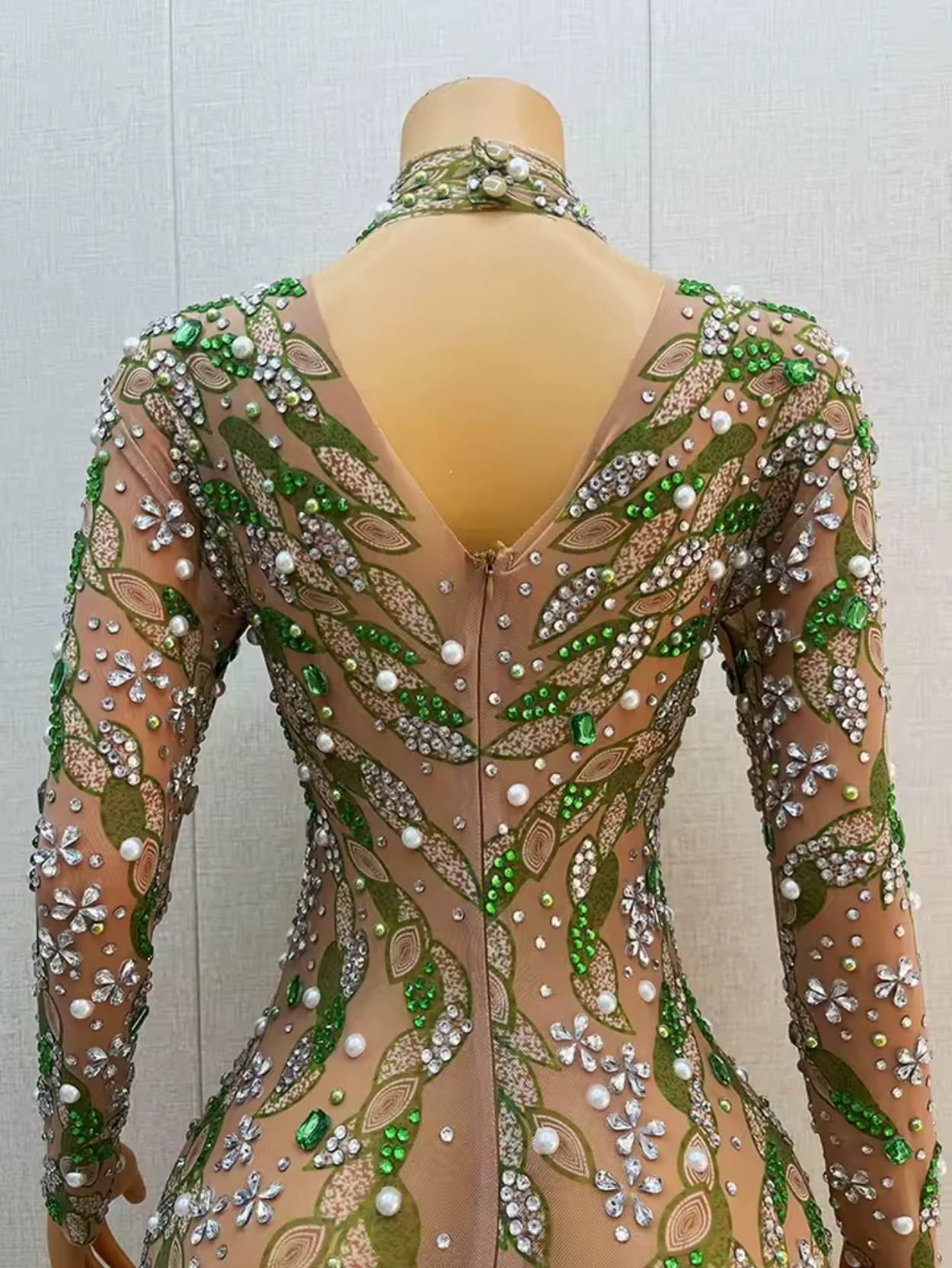Crystal Embellished Illusion Mermaid Evening Gown SK61866 - Image 5