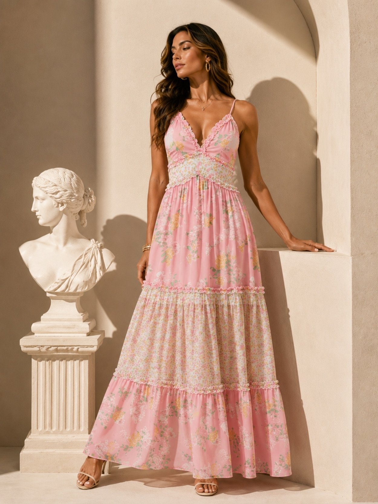 Floral Lace Trim Maxi Sundress SK61735 - Image 2
